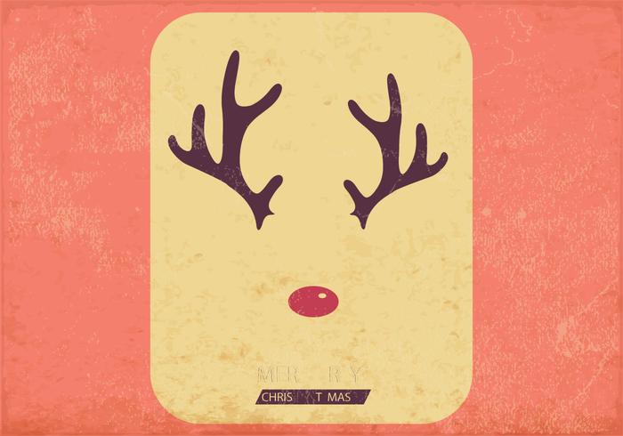 Antlers Y Nariz Roja Vector