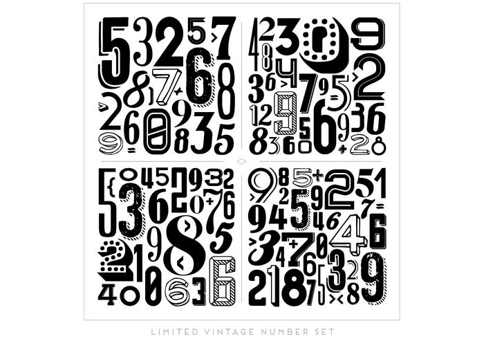 Black and White Numbers Vector