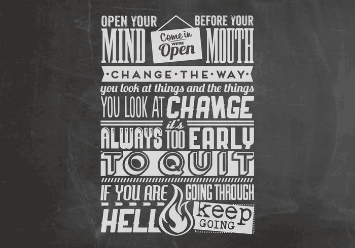 Chalkboard Motivational Quotes Vector