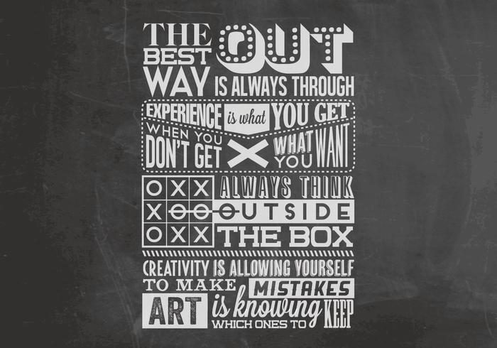 Think Outside The Box Chalkboard Vector