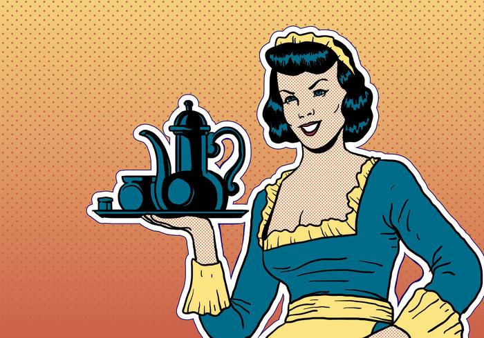 French Maid Server Vector