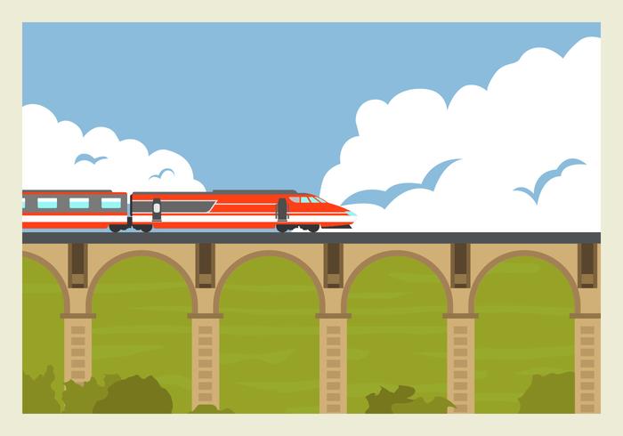 High Speed Rail TGV Train Vector Illustration