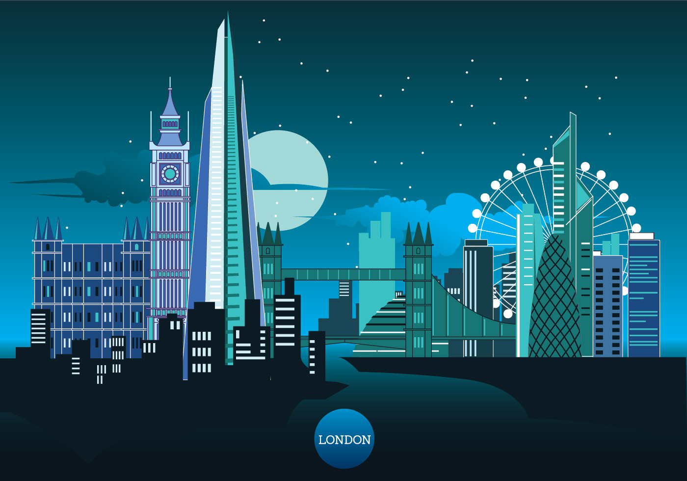 Vector Illustration The Shard and The London Skyline 136248 Vector Art