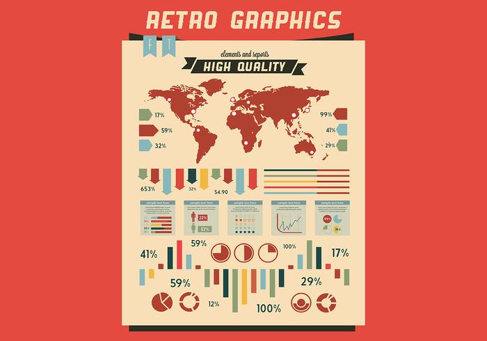 Retro gráficos de colores Vector