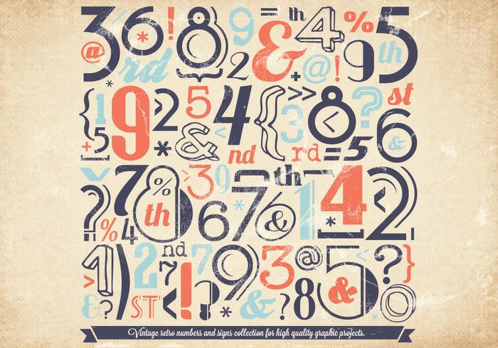 Faded Number Collection vector