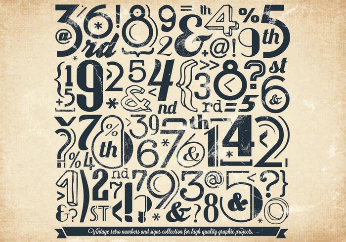 Newspaper-Style Numbers Vector