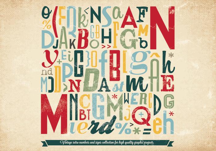 Colorful Letters  Numbers Vector
