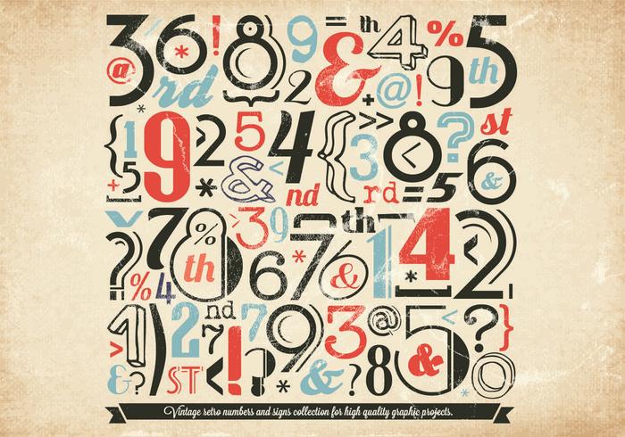 Colección Vintage Numbers Vector