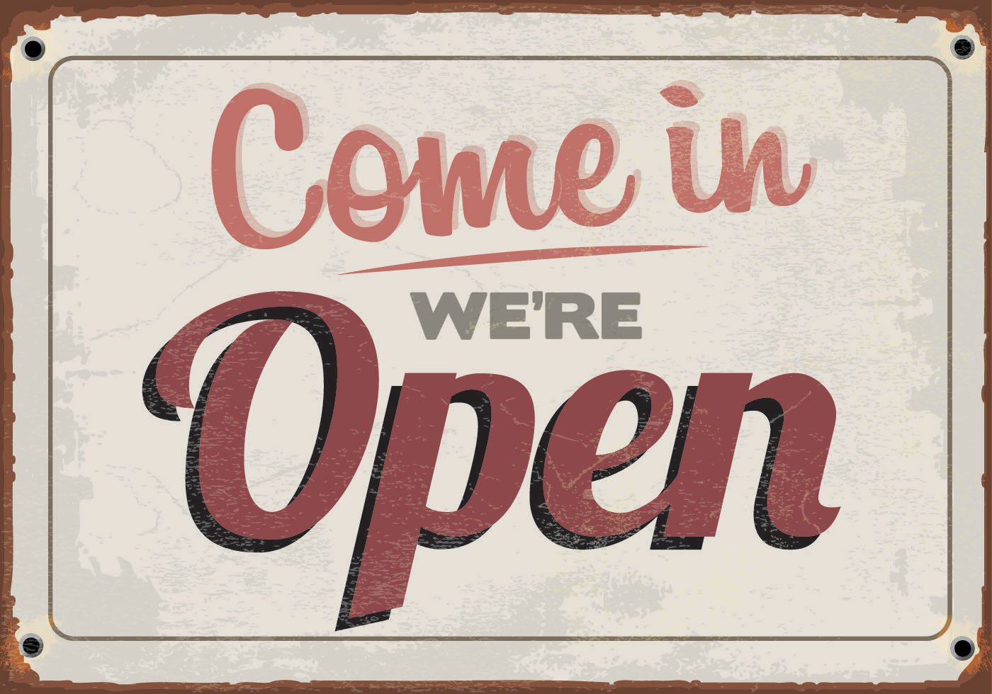 Download "Come In, We're Open" Sign Vector 136287 Vector Art at Vecteezy