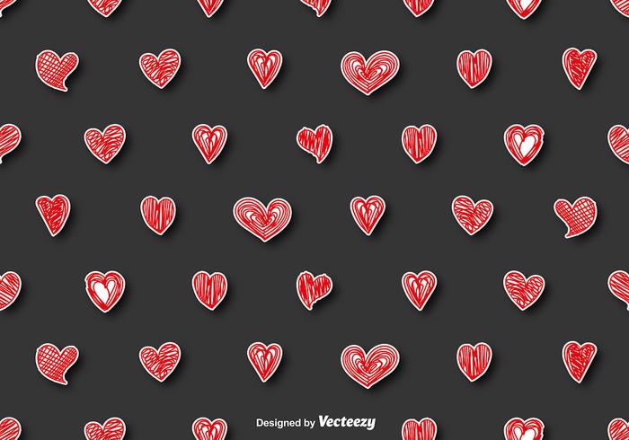 Vector Seamless Pattern - Doodle Hearts