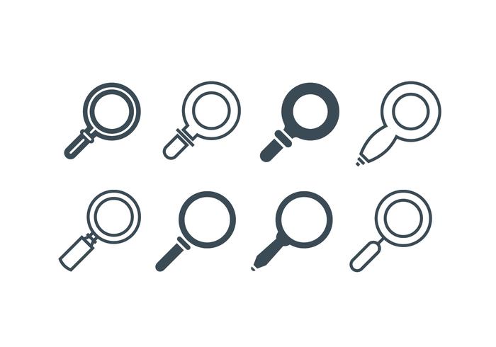 Magnifying glass icons vector