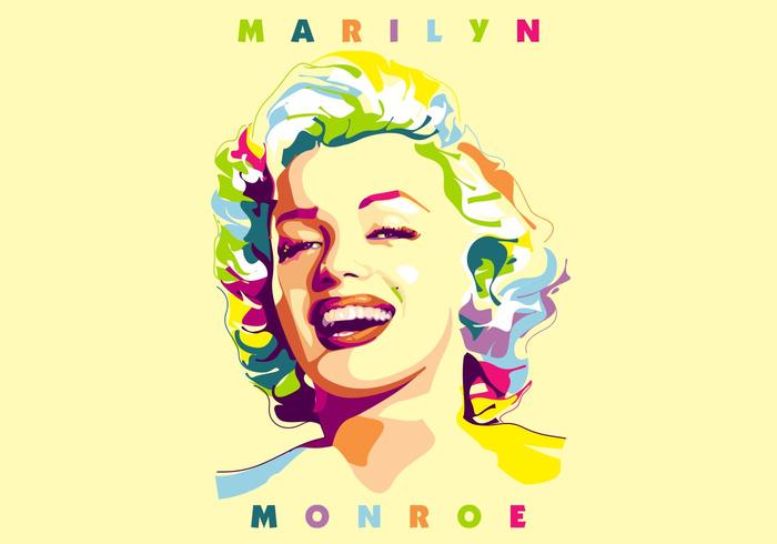 Marilyn Monroe - Vida de Holywood - retrato de Popart vector