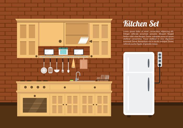 Cocina Set Vintage Free Vector