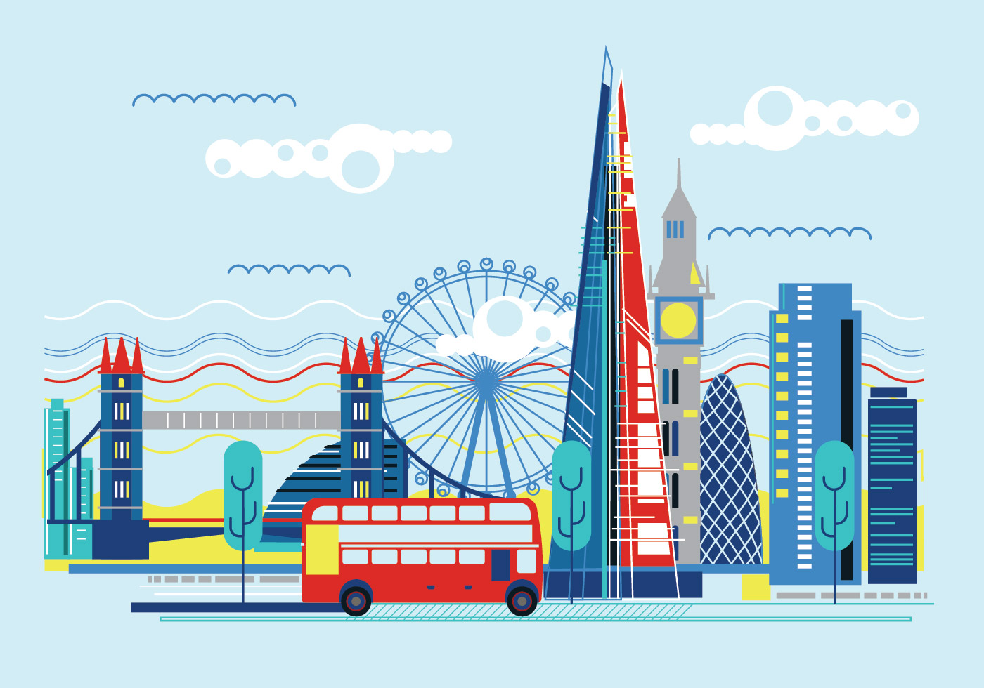 Vector Illustration The Shard and The London Skyline 136340 Vector Art