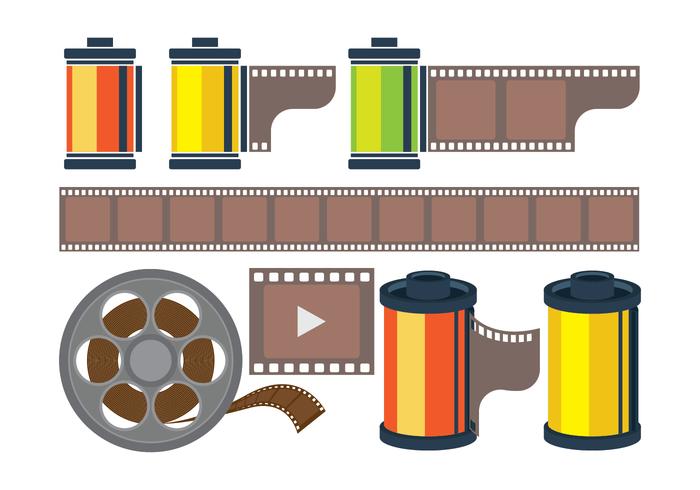 Iconos del contenedor de película vector