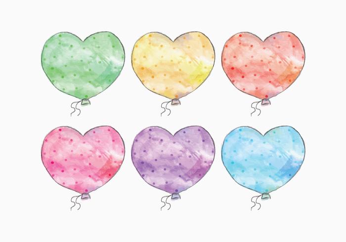 Vector Watercolor Balloon Set