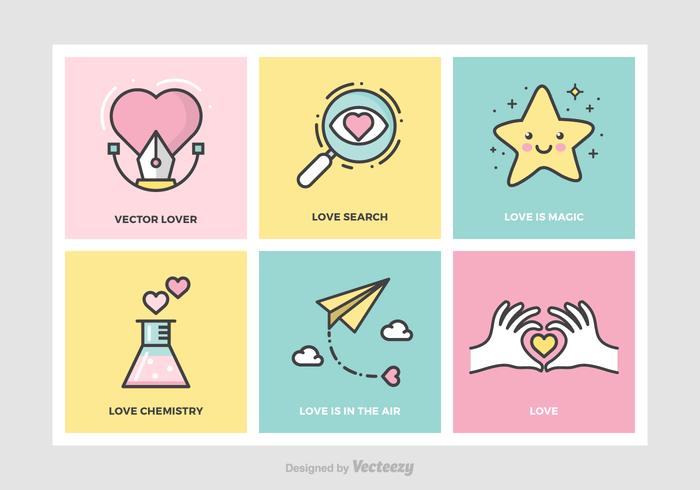 Cute Love Concepts Vector