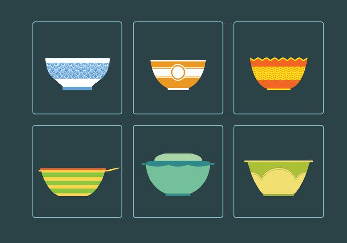 Six Beautiful Bowl Vectors Six Beautiful Bowl Vectors