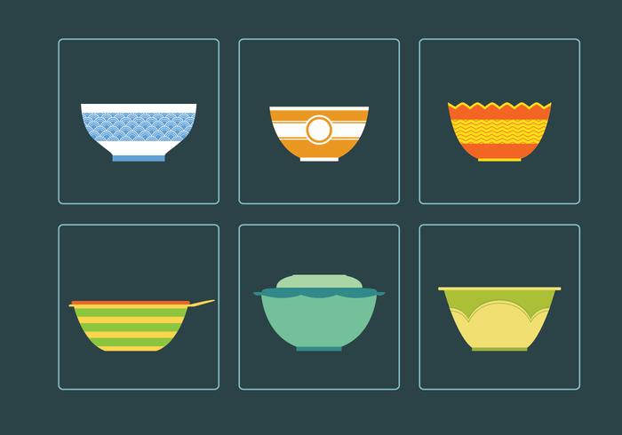 Six Beautiful Bowl Vectors