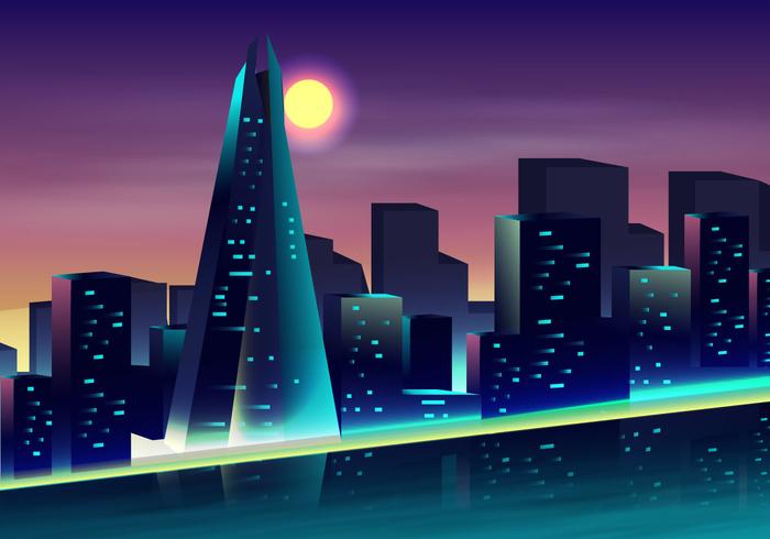 The Shard In The Night View vector