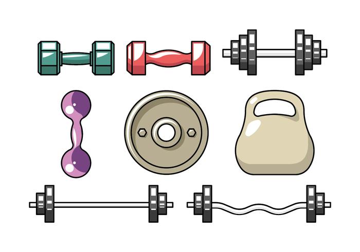 Dumbell flat icons vector