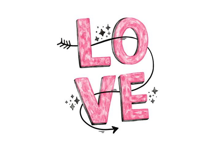 Pink Love Lettering vector