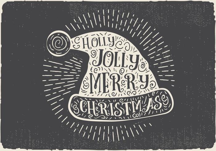 Free Vintage Hand Drawn Christmas Hat With Lettering vector