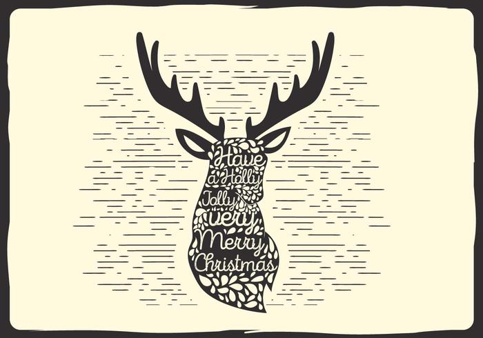 Christmas Vector Reindeer Typography