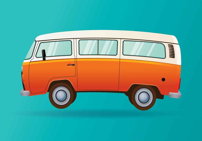 Vector de autobuses hippie