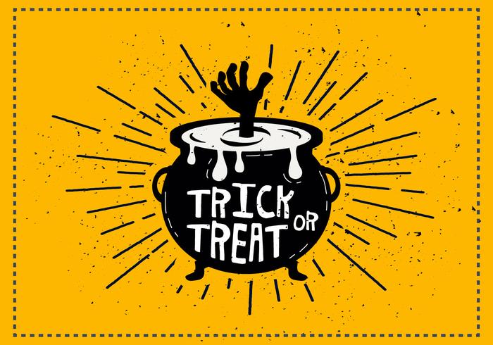 Trick or Treat Cauldron Vector Illustration