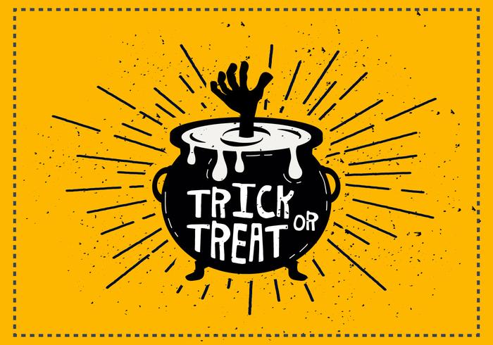 Trick or Treat Cauldron Vector Illustration Trick or Treat Cauldron Vector Illustration