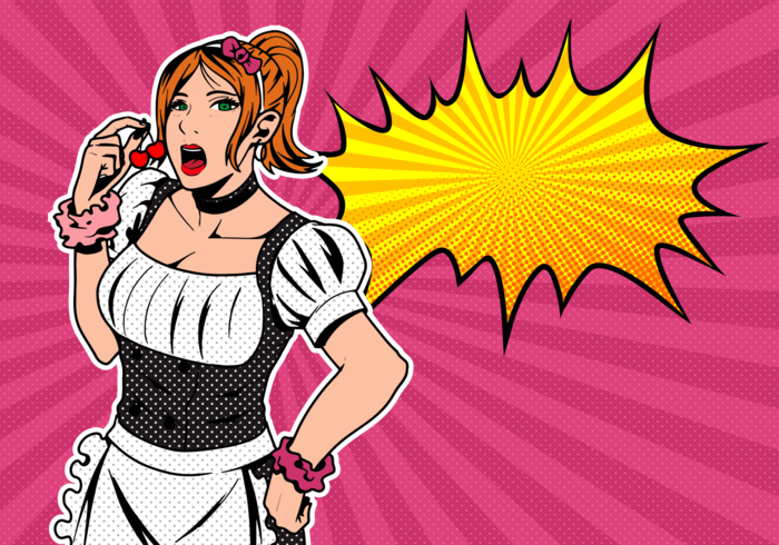 Sexy French Maid Pop Art Style vector