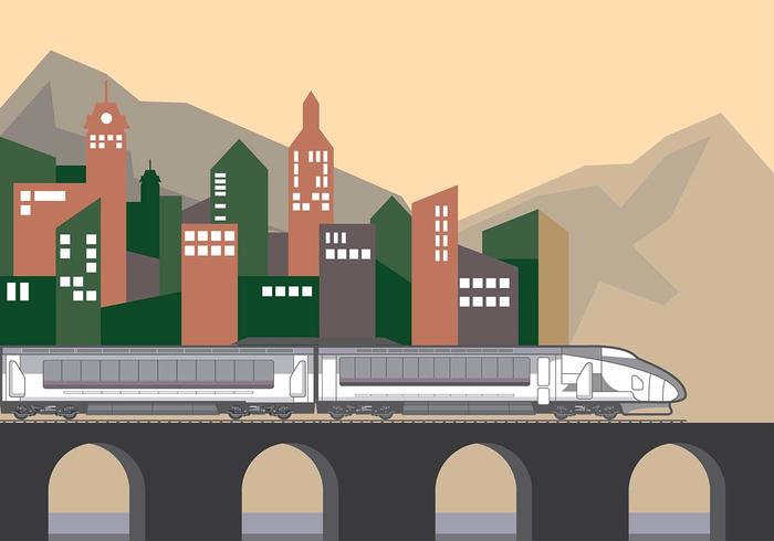 Train Background City Vector