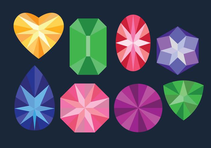 Conjuntos de gemas de colores vector