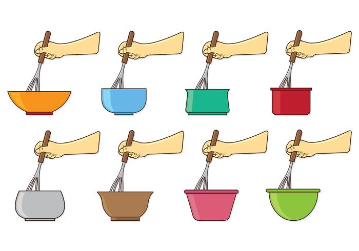 Set Of Mixing Bowl Vectors