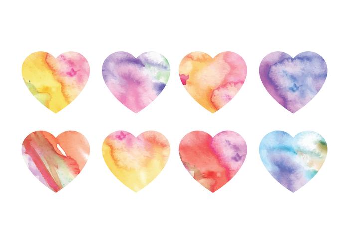 Vector Watercolor Hearts