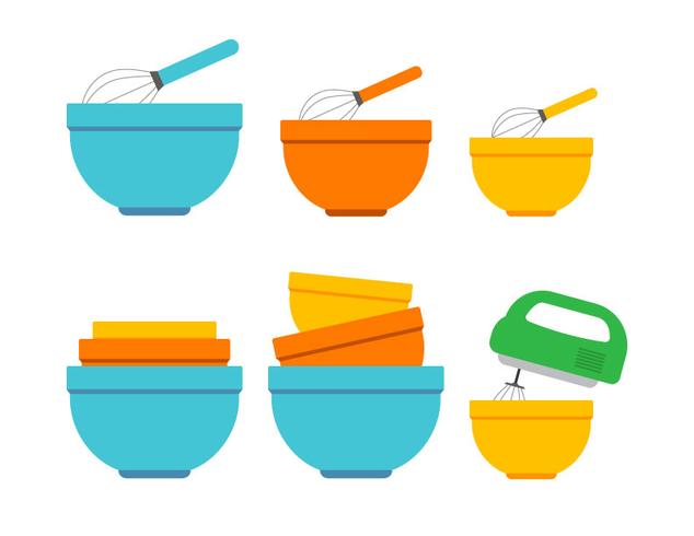 Mezcla Bowl Vector Iconos