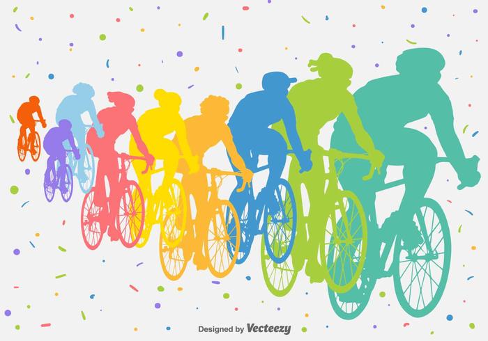 Bicycle Competition Vector Silhouettes