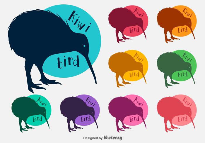 Kiwi Bird Vector Silhouettes Kiwi Bird Vector Silhouettes
