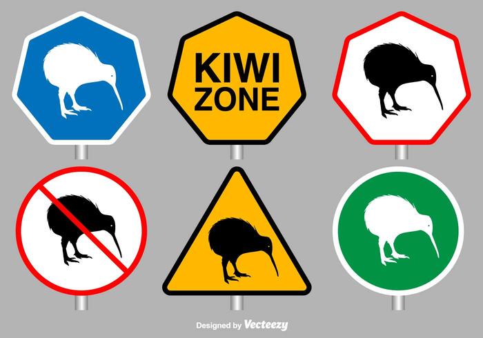 Kiwi Bird Vector Signs