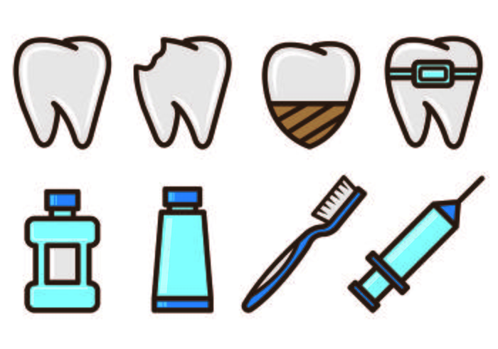 Conjunto De Iconos Dentista vector