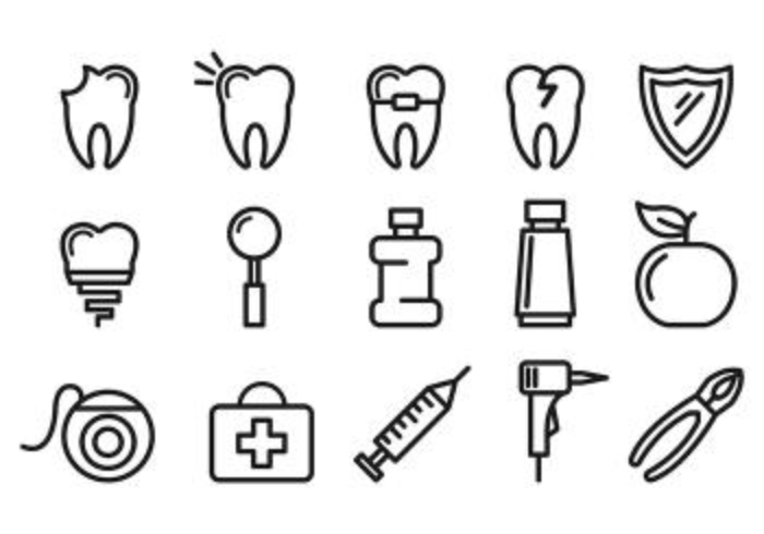 Set Of Dentista Icons vector