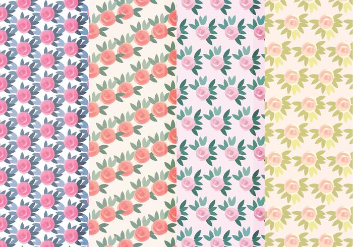 Vector Colorful Roses Patterns