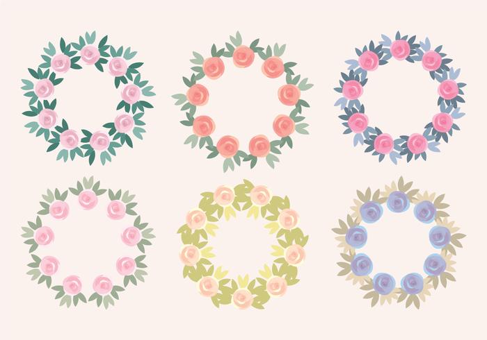 Vector Rose Wreaths Collection Vector Rose Wreaths Collection