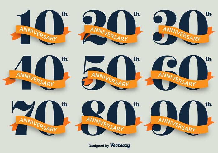 Aniversario Vector Icon Set