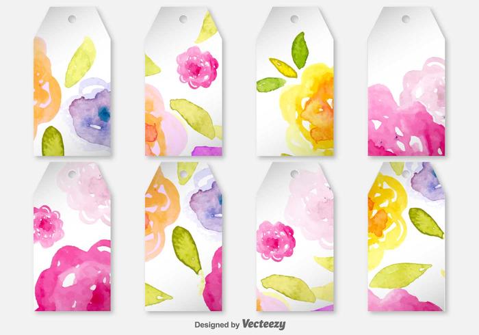Blank Spring Decorated Labels - Vector Labels With Flowers Blank Spring Decorated Labels - Vector Labels With Flowers