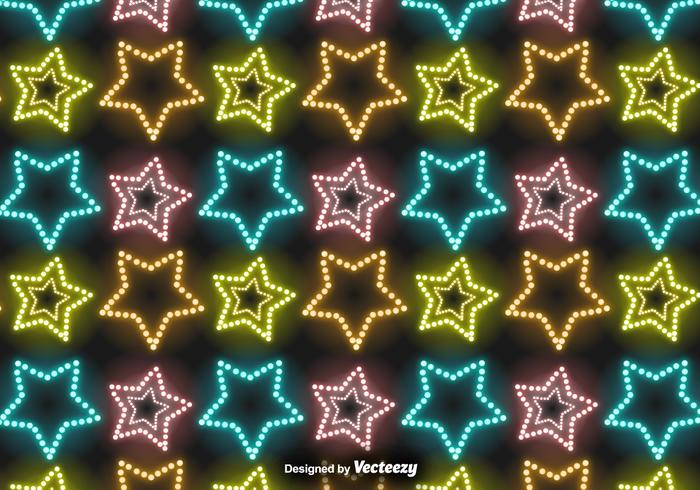 Vector Neon Stars Pattern