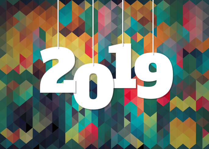 Colorful Background For 2019 New Year Celebration vector