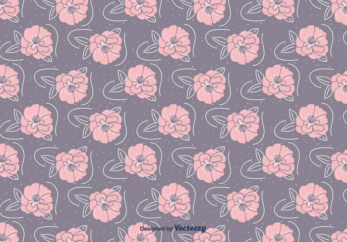 Hand Drawn Camellia Pattern vector