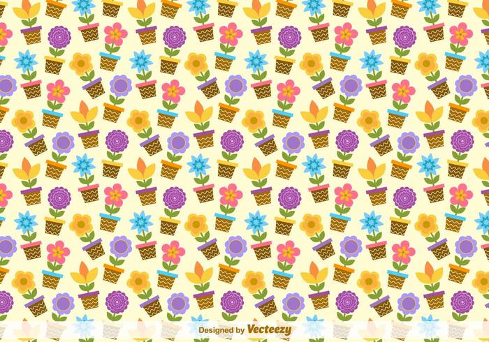Flower Buckets Vector Pattern